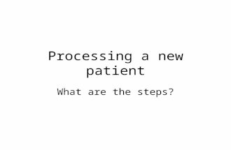 Processing a new patient What are the steps?. What can happen before the patient comes into the office. The new patient is available online at the Parker.