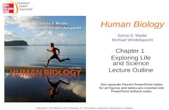 Human Biology Sylvia S. Mader Michael Windelspecht Chapter 1 Exploring Life and Science Lecture Outline Copyright © The McGraw-Hill Companies, Inc. Permission.