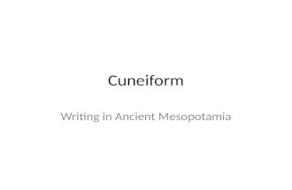 Cuneiform Writing in Ancient Mesopotamia. Warm Up Think back to what you learned about ancient Sumerian society last week. What do you think the artifact.