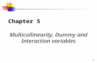 1 Chapter 5 Multicollinearity, Dummy and Interaction variables.