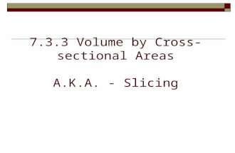 7.3.3 Volume by Cross-sectional Areas A.K.A. - Slicing.