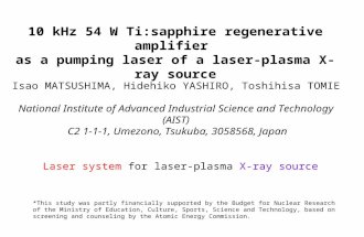 Isao MATSUSHIMA, Hidehiko YASHIRO, Toshihisa TOMIE National Institute of Advanced Industrial Science and Technology (AIST) C2 1-1-1, Umezono, Tsukuba,