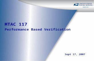 MTAC 117 Performance Based Verification Sept 17, 2007.