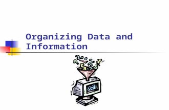 Organizing Data and Information. What is Data?? Numbers, characters, images, or other method of recording, in a form which can be assessed by a human.