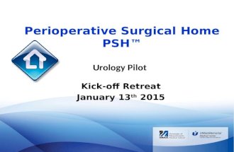 Perioperative Surgical Home PSH™ Urology Pilot Kick-off Retreat January 13 th 2015.