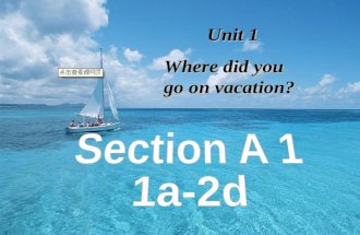 Unit 1 Where did you go on vacation?. Watch the video.