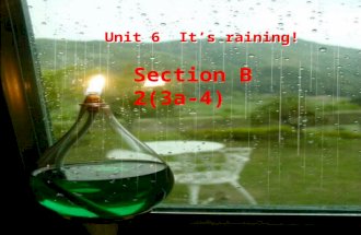 Unit 6 It’s raining! Section B 2(3a-4). Imagine you work for CCTV’s Around China show. Write what the weather is like in your hometown and what the people.