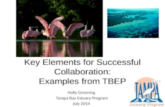 Key Elements for Successful Collaboration: Examples from TBEP Holly Greening Tampa Bay Estuary Program July 2014.