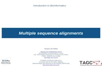 Multiple sequence alignments Introduction to Bioinformatics Jacques van Helden Jacques.van-Helden@univ-amu.fr Aix-Marseille Université (AMU), France Lab.