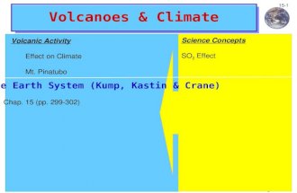 Climate and Global Change Notes 15-1 Volcanoes & Climate Volcanic Activity Effect on Climate Mt. Pinatubo Science Concepts SO 2 Effect The Earth System.