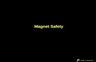 Magnet Safety. Magnetic Fields main magnetic field is very strong BUT static magnetic fields are less of a concern than changing magnetic fields moving.