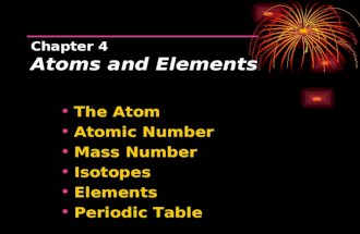 The Atom Atomic Number Mass Number Isotopes Elements Periodic Table Chapter 4 Atoms and Elements.