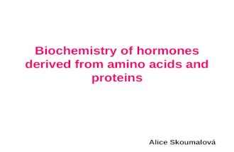 Biochemistry of hormones derived from amino acids and proteins Alice Skoumalová.