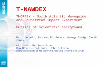 T-NAWDEX THORPEX - North Atlantic Waveguide and Downstream Impact Experiment Outline of scientific background Heini Wernli, Andreas Dörnbrack, George Craig,