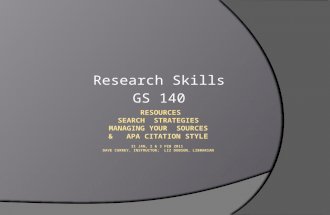 Research Skills GS 140. Your research proposal ( Assignment 7 – due week 14) What is your proposed research problem? What has been written by others on.