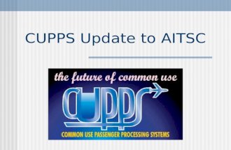 CUPPS Update to AITSC. CUPPS Leadership Team Samuel Ingalls (LAS): Chair Bill Heppner (AS): Vice-Chair Thomas Jeske (LH): Vice-Chair Larry Kretz (SITA):