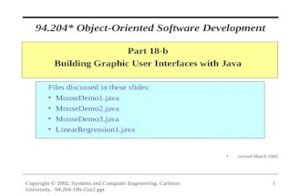 Copyright © 2002, Systems and Computer Engineering, Carleton University. 94.204-18b-Gui2.ppt 1 94.204* Object-Oriented Software Development Part 18-b Building.