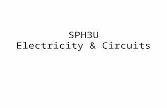 SPH3U Electricity & Circuits. Overview Electric Energy & Circuits Electric Charge & Electrical Structure of Matter Electric Potential Electric Current.