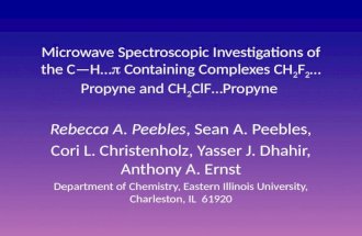 Microwave Spectroscopic Investigations of the C—H…  Containing Complexes CH 2 F 2 …Propyne and CH 2 ClF…Propyne Rebecca A. Peebles, Sean A. Peebles, Cori.