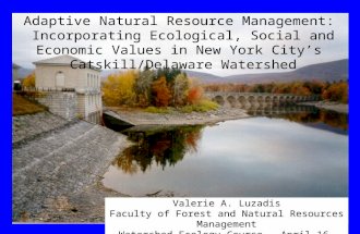 Adaptive Natural Resource Management: Incorporating Ecological, Social and Economic Values in New York City’s Catskill/Delaware Watershed Valerie A. Luzadis.