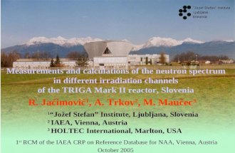 Measurements and calculations of the neutron spectrum in different irradiation channels of the TRIGA Mark II reactor, Slovenia R. Jaćimović 1, A. Trkov.
