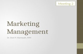 Marketing Management Dr. Doni P. Alamsyah, MM Meeting 2.