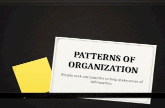 PATTERNS OF ORGANIZATION PATTERNS OF ORGANIZATION People seek out patterns to help make sense of information.