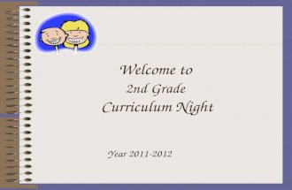 Welcome to 2nd Grade Curriculum Night Year 2011-2012.