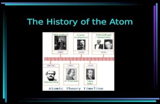 The History of the Atom. Atomic Theory Because we can not see atoms, we use models to teach and learn about atoms. The atomic theory has changed over.