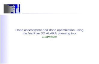 Dose assessment and dose optimization using the VisiPlan 3D ALARA planning tool Examples.