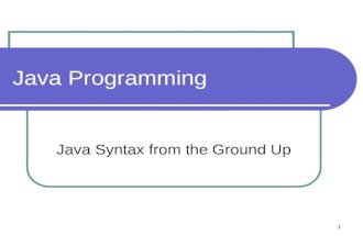 1 Java Programming Java Syntax from the Ground Up.