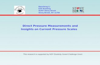 Direct Pressure Measurements and Insights on Current Pressure Scales Baosheng Li ESS Building SUNY Stony Brook Stony Brook, NY 11794 This research is supported.