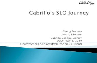 Georg Romero Library Director Cabrillo College Library December 3, 2010 (lib
