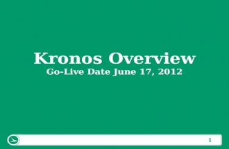 1 Kronos Overview Go-Live Date June 17, 2012. 2 Why are we implementing Kronos? Current Process: Sign in / out on paper Fill out AU-15 turn into supervisor.