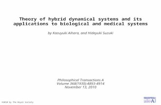 Theory of hybrid dynamical systems and its applications to biological and medical systems by Kazuyuki Aihara, and Hideyuki Suzuki Philosophical Transactions.