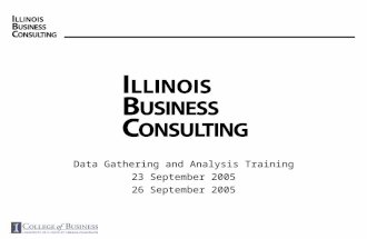 Data Gathering and Analysis Training 23 September 2005 26 September 2005.