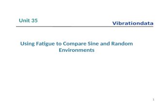 Vibrationdata 1 Using Fatigue to Compare Sine and Random Environments Unit 35.