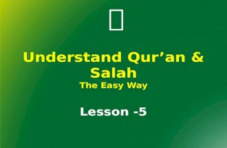Understand Qur’an & Salah The Easy Way Lesson -5.