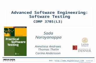 Web:  assisted with templates and printing Advanced Software Engineering: Software Testing COMP 3705(L3)