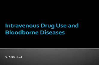 9.ATOD.1.4.  Explain intravenous drug use and the possible risks  Review common bloodborne diseases and possible complications  List ways to reduce.