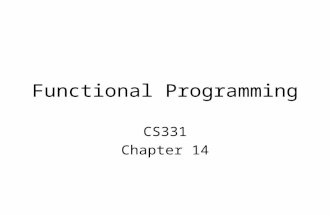 Functional Programming CS331 Chapter 14. Functional Programming Original functional language is LISP –LISt Processing –The list is the fundamental data.