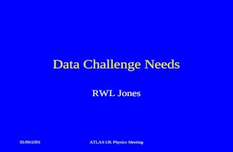 05/09/2001ATLAS UK Physics Meeting Data Challenge Needs RWL Jones.
