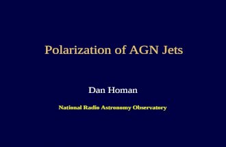 Polarization of AGN Jets Dan Homan National Radio Astronomy Observatory.