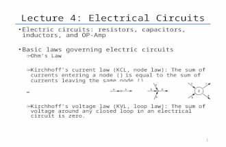 Lecture 4: Electrical Circuits 1. Electrical Circuits 2.