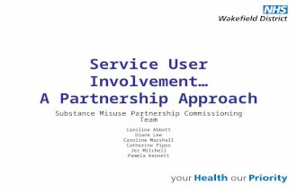 Service User Involvement… A Partnership Approach Substance Misuse Partnership Commissioning Team Caroline Abbott Diane Lee Caroline Marshall Catherine.