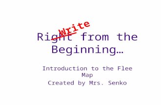 Right from the Beginning… Introduction to the Flee Map Created by Mrs. Senko Write.