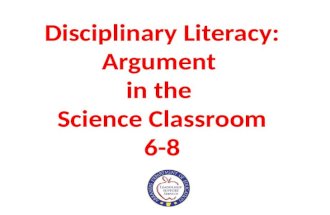 Argument in Science Agenda: Define scientific argument. Study the structure of argument. Research an argument. Craft an argument. Publish an argument.