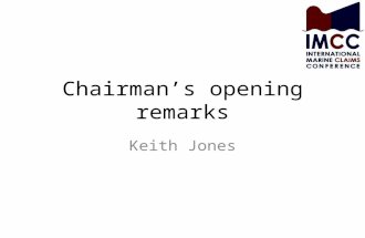 Chairman’s opening remarks Keith Jones. Welcome to IMCC : The Irish Motor Caravanners’ Club.