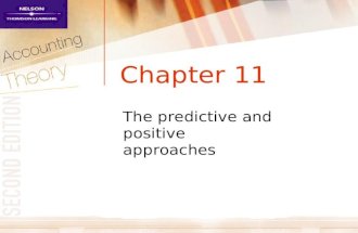 Chapter 11 The predictive and positive approaches.
