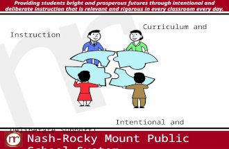 Nash-Rocky Mount Public School System Providing students bright and prosperous futures through intentional and deliberate instruction that is relevant.